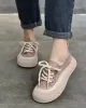 Contrast Color Lace-Up Platform Shoes Casual Shoes