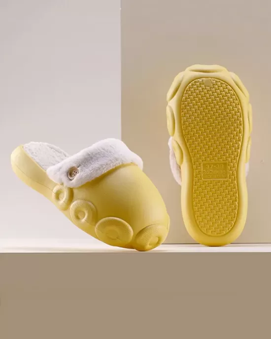 Warm Removable Washable Waterproof Thick-Soled Cotton Slippers