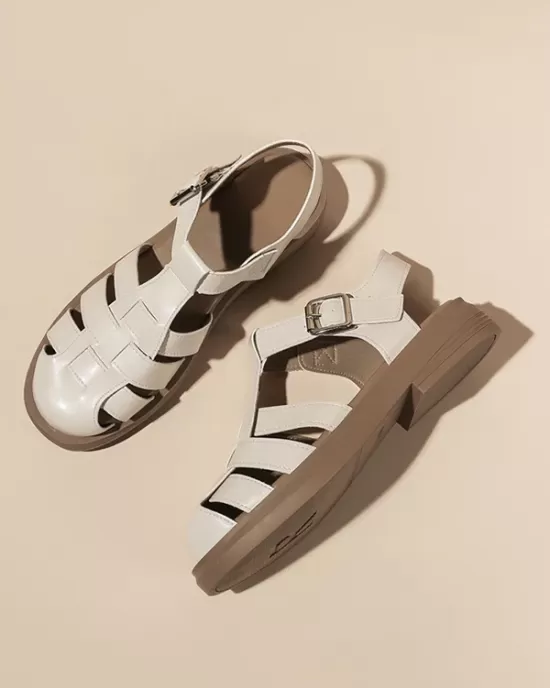 Hollow Round-Toe Sandals Gladiators