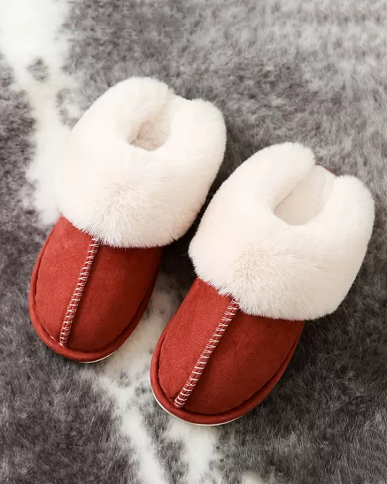 Indoor Warm Faux Fur Non-Slip Keep Warm Slippers