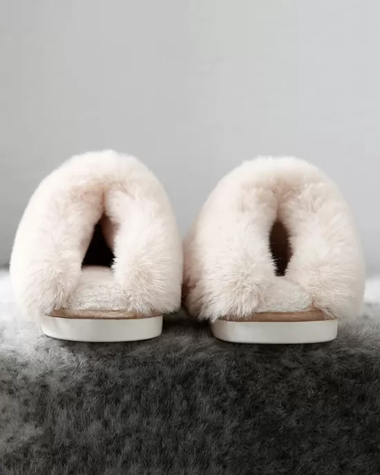 Indoor Warm Faux Fur Non-Slip Keep Warm Slippers