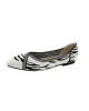 Contrast Color Hollow Pointed-Toe Split-Joint V-Cut Zebra-Stripe Flats Flat Shoes