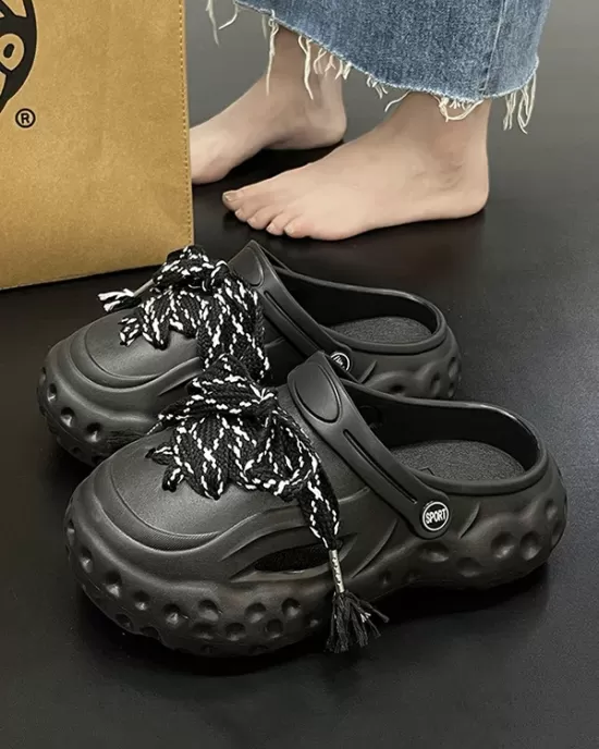 Hollow Round-Toe Slider Sandals Crocs