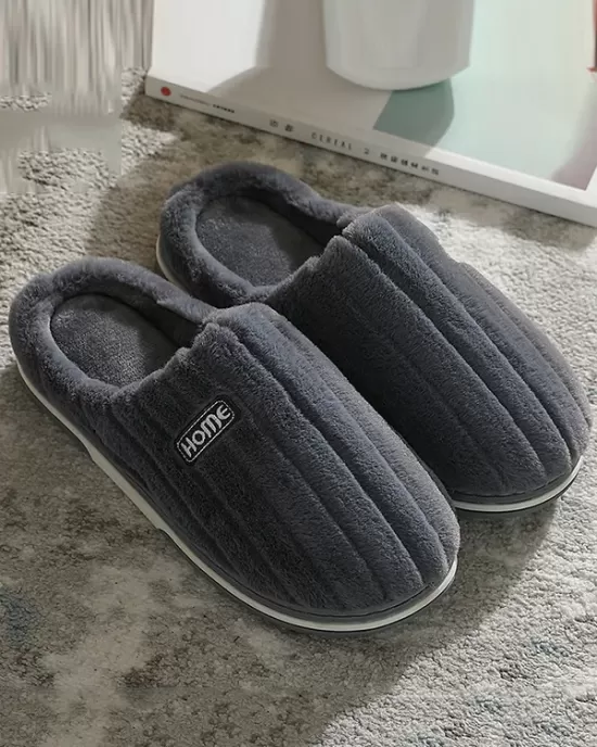 Indoor Warm Non-Slip Solid Color Slippers