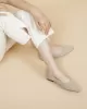 Solid Color Split-Joint Square-Toe V-Cut Flat Shoes