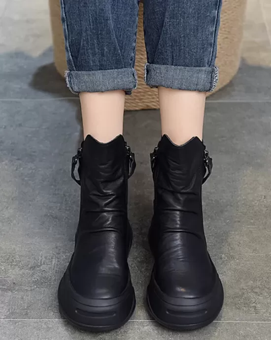 Original Irregular Casual Zipper Booties