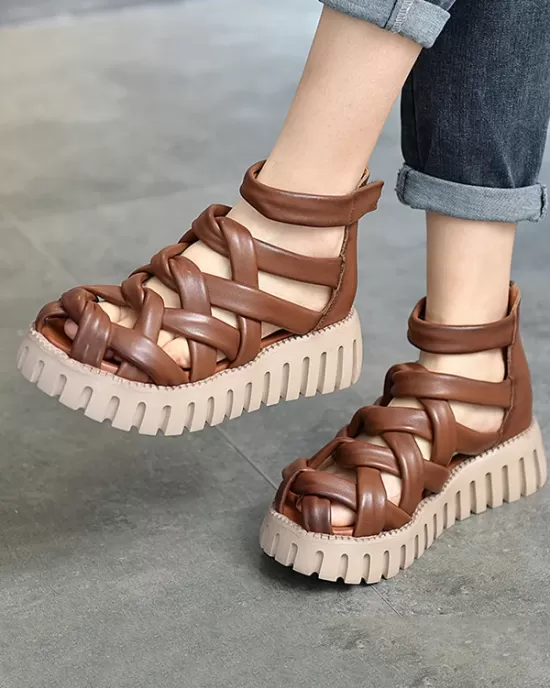 Casual Hollow Gladiator Shoes Platform Sandals