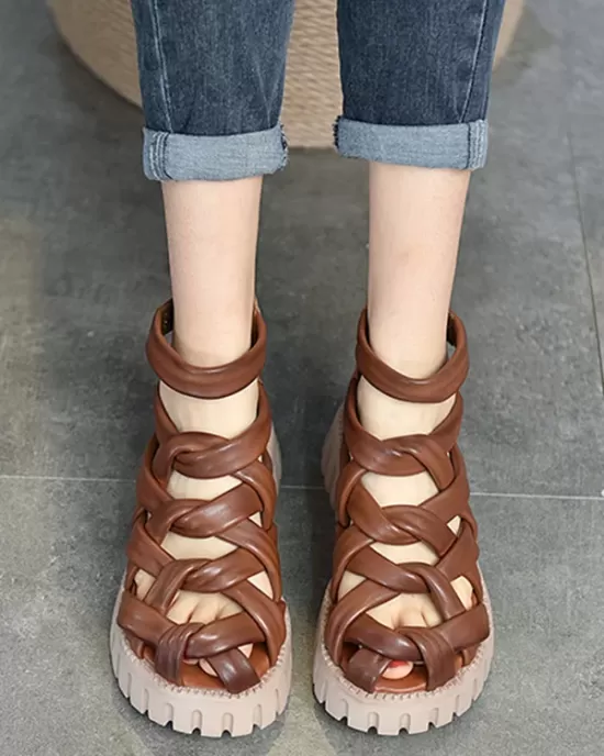 Casual Hollow Gladiator Shoes Platform Sandals