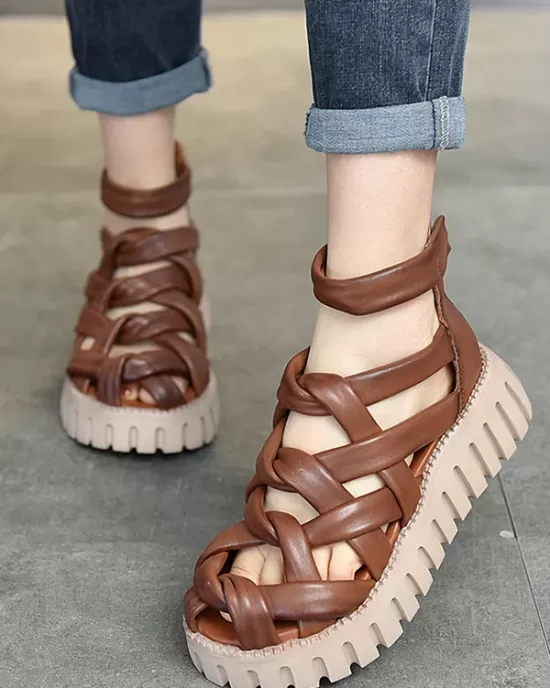 Casual Hollow Gladiator Shoes Platform Sandals