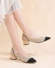 Contrast Color Pointed-Toe Shoes Pumps