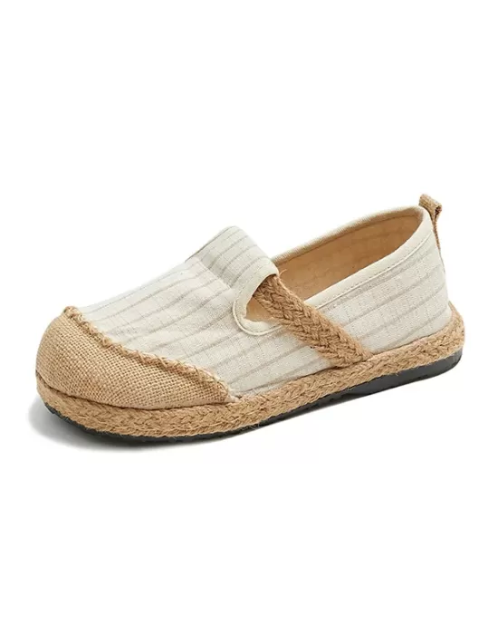 Straw Knitting Striped Flat Shoes Casual Shoes