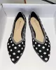 Contrast Color Pointed-Toe Polka-Dot V-Cut Low Heels Flat Shoes