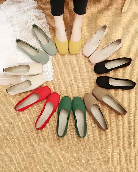 Breathable Solid Color Flat Shoes