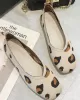 Breathable Contrast Color Leopard Flat Shoes