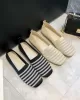 Breathable Contrast Color Striped Flat Shoes