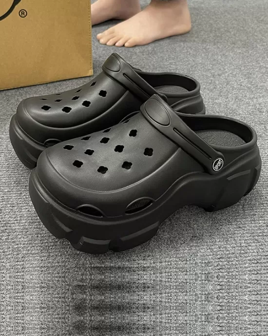 Hollow Round-Toe Slider Sandals Platform Shoes Crocs