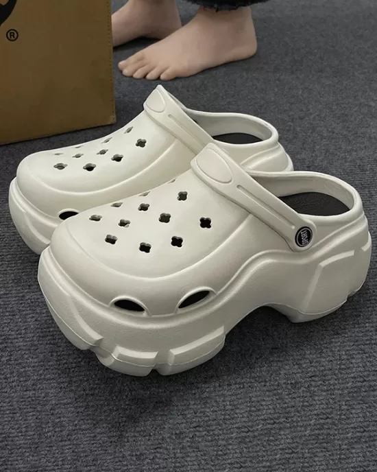 Hollow Round-Toe Slider Sandals Platform Shoes Crocs