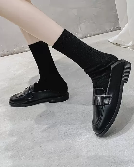 Shallow Cut Square-Toe Loafers