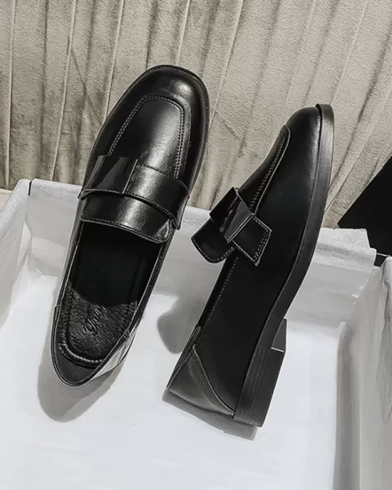 Shallow Cut Square-Toe Loafers