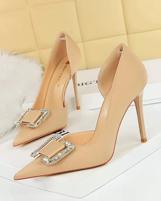 Pointed-Toe Shallow Cut Scarpin Salto Pumps