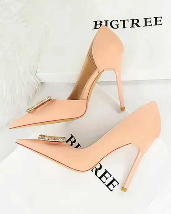 Pointed-Toe Shallow Cut Scarpin Salto Pumps