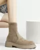 Round-Toe Split-Joint Chunky Shoes Boots