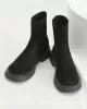 Round-Toe Split-Joint Chunky Shoes Boots