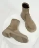 Round-Toe Split-Joint Chunky Shoes Boots