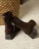 Split-Joint Square-Toe Zipper Boots