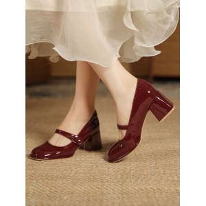 Round-Toe Shallow Cut Split-Joint Pumps Mary Janes