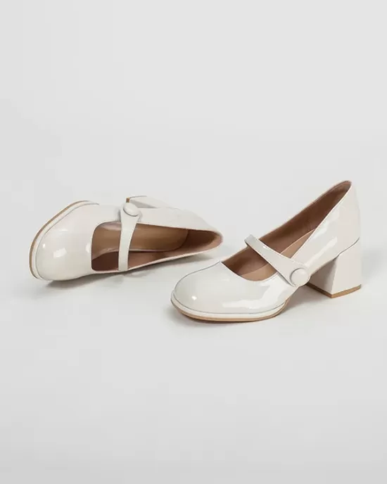 Round-Toe Shallow Cut Split-Joint Pumps Mary Janes