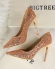 Pointed-Toe Sequined Shallow Cut Pumps