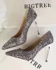 Pointed-Toe Sequined Shallow Cut Pumps