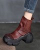 Hook&Loop Round-Toe Platform Boots