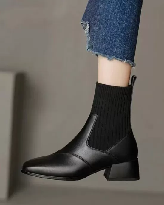 Solid Color Split-Joint Chelsea Boots Boots