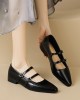 Pointed-Toe Shallow Cut Split-Joint Flat Shoes