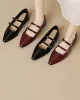 Pointed-Toe Shallow Cut Split-Joint Flat Shoes