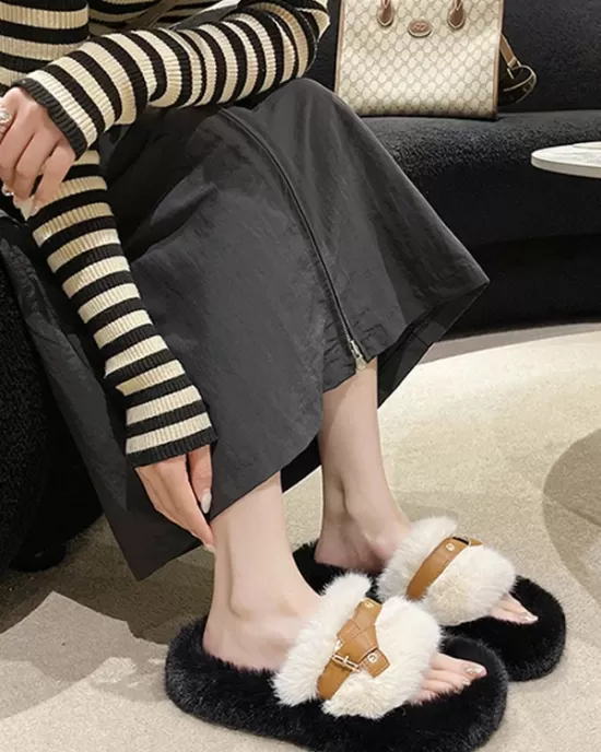 Open Toe Split-Joint Slippers Platform Shoes