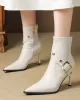 Pointed-Toe Split-Joint Pumps Boots