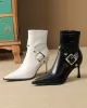 Pointed-Toe Split-Joint Pumps Boots