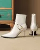 Pointed-Toe Split-Joint Pumps Boots