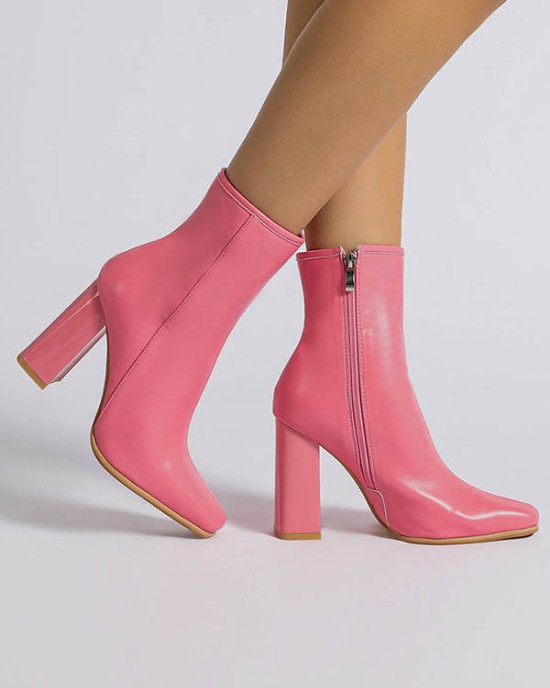 Pointed-Toe Split-Joint Zipper Pumps Boots