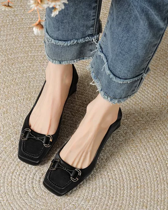 Shallow Cut Split-Joint Square-Toe Pumps