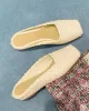 Open Toe Split-Joint Square-Toe Woven Slippers&Mules