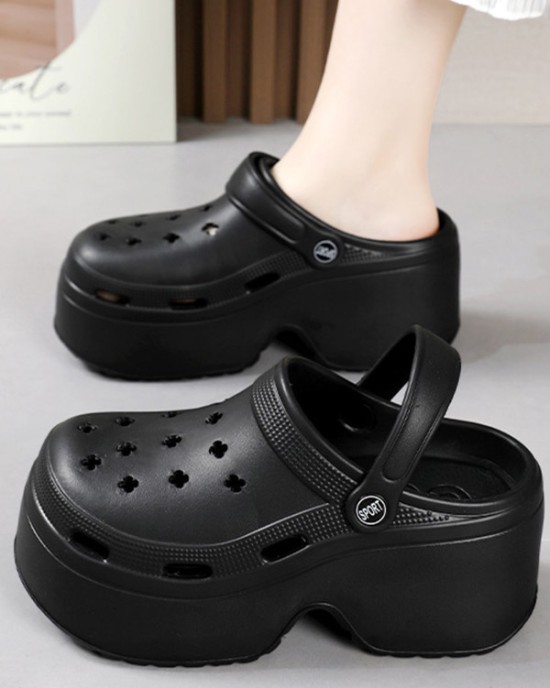 Hollow Sandals Crocs Slippers Platform Shoes