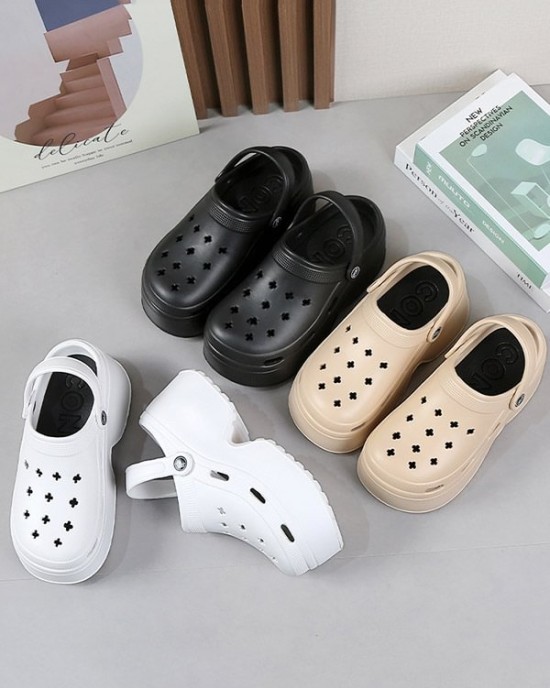 Hollow Sandals Crocs Slippers Platform Shoes