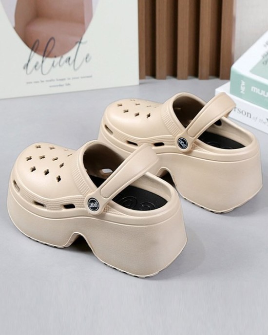 Hollow Sandals Crocs Slippers Platform Shoes