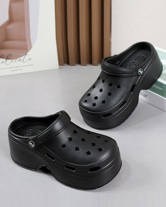 Hollow Sandals Crocs Slippers Platform Shoes