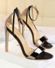 Belt Buckle Open Toe Shiny Split-Joint Sandals Pumps Sandals