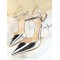 Belt Buckle Pointed-Toe Shiny Split-Joint Sandals Pumps